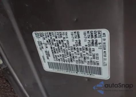 2013 Nissan Murano S z USA, uszkodzony, nr VIN JN8AZ1MU4DW200612